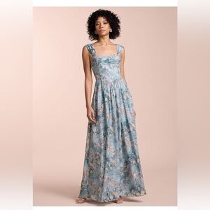 Azazie Aleah Powder Blue Maxi dress
